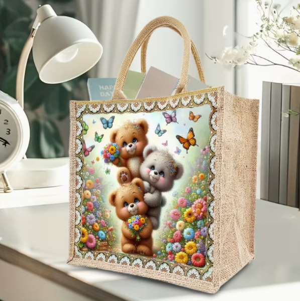 Diamond Painting Tragtasche drei Teddybären